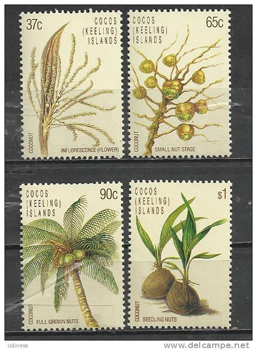 COCOS KEELING ISLANDS 1988 - COCONUTS  - CPL. SET -  MNH MINT NEUF - Cocos (Keeling) Islands