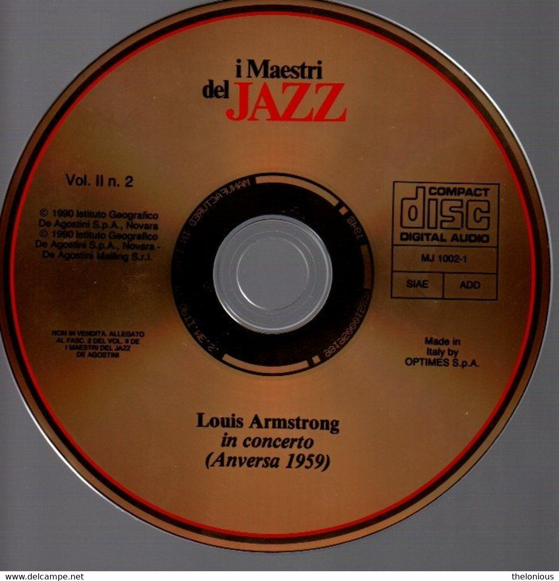 # CD: Louis Armstrong – In Concerto (Anversa 1959) - MJ 1002-1 - Jazz