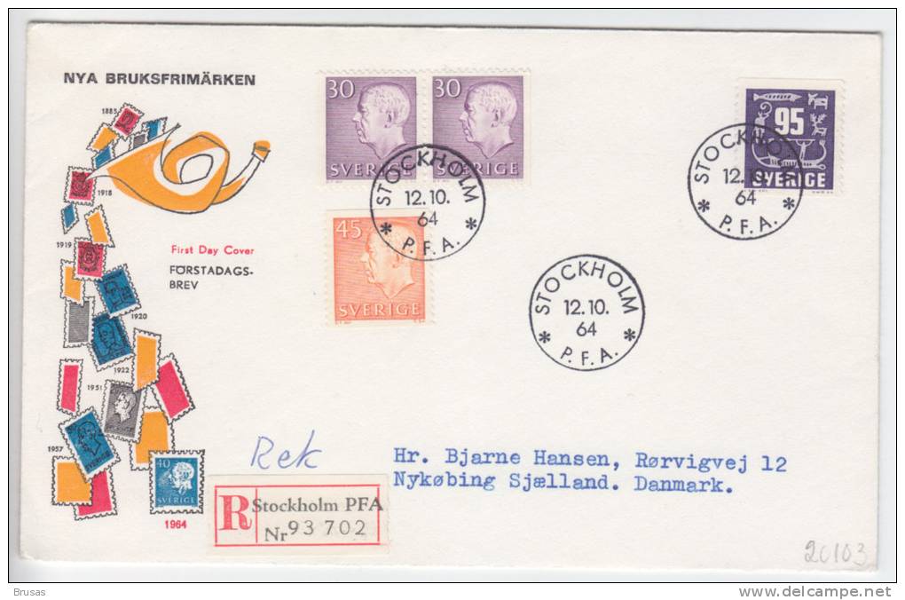 Sweden FDC 1964 - Definitive Issue - FDC