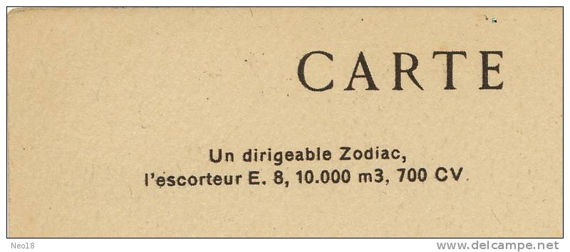 Dirigeable Zodiac Escorteur E.8 10000 Metres Cubes 700 CV Cliché Agence Rol - Dirigeables