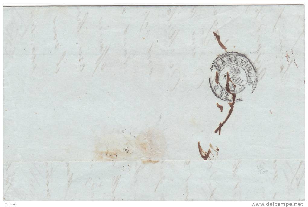 Cachet D´Entrée En France,1845,  SARDAIGNE ANTIBES, GENOVA, Taxe 8, /27 - 1801-1848: Vorläufer XIX