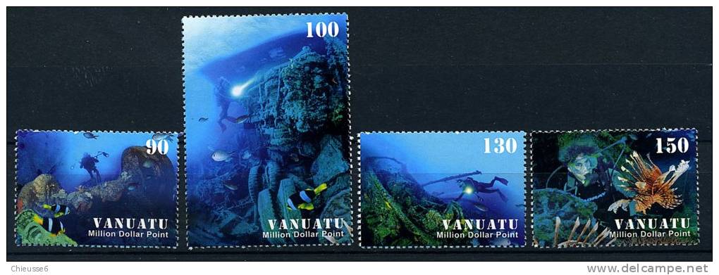 Vanuatu ** N° 1277 à 1280 - Site De Plongée Sous-marine - Vanuatu (1980-...)