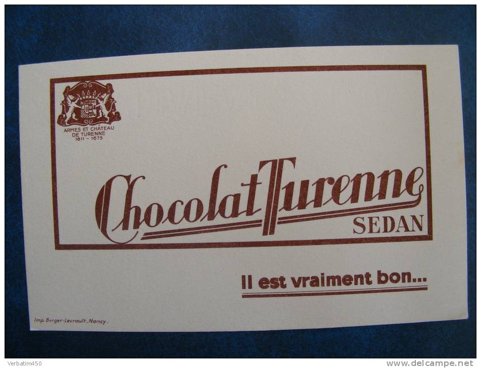 BUVARD...CHOCOLAT TURENNE..SEDAN17.5 CM X 11 CM - Kakao & Schokolade