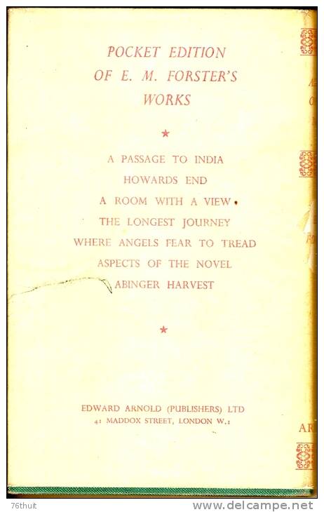 E. M. FORSTER - Aspects Of The Novel - Editions Edward Arnold - Essays & Speeches