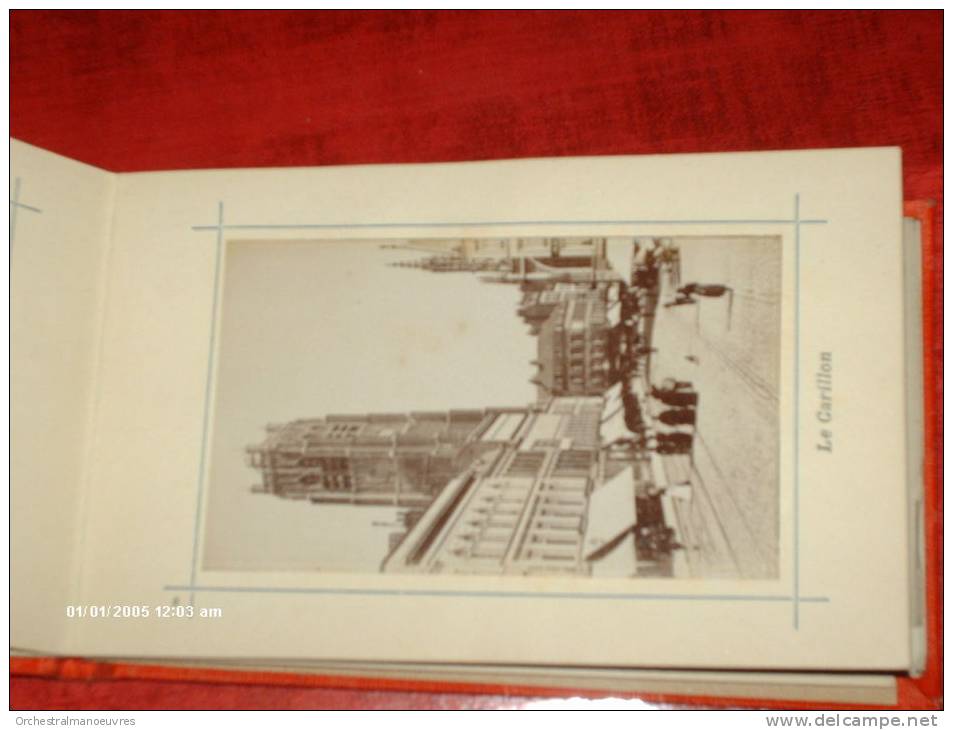 CARNET format cp 12 VUES 9x5cm PHOTO VERITABLE1900 OU AV + PLAN ( not cpa cpsm postcard) 59 DUNKERQUE NORD ANIME RARE