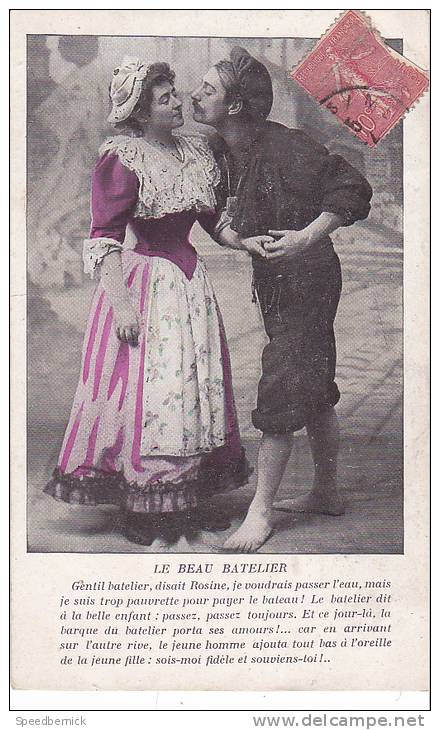 19488 Couple Amoureux, Le Beau Batelier, Rosine Pauvrette Bateau Amour - Hausboote