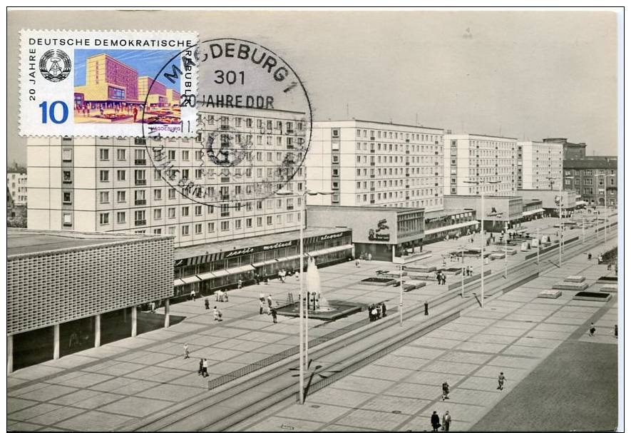 Germany Ddr  Magdeburg,  Karl Marx Strasse,  1969 Architecture - Maximumkarten (MC)