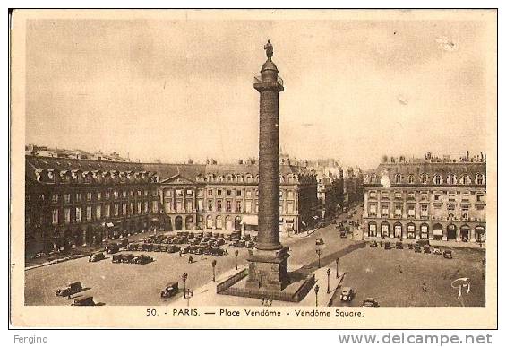 2676/A/FP/11 - PARIS (FRANCIA) - Place Vendome (Congres Du 10 Ann. De La J.O.C. 1937) - Ile-de-France