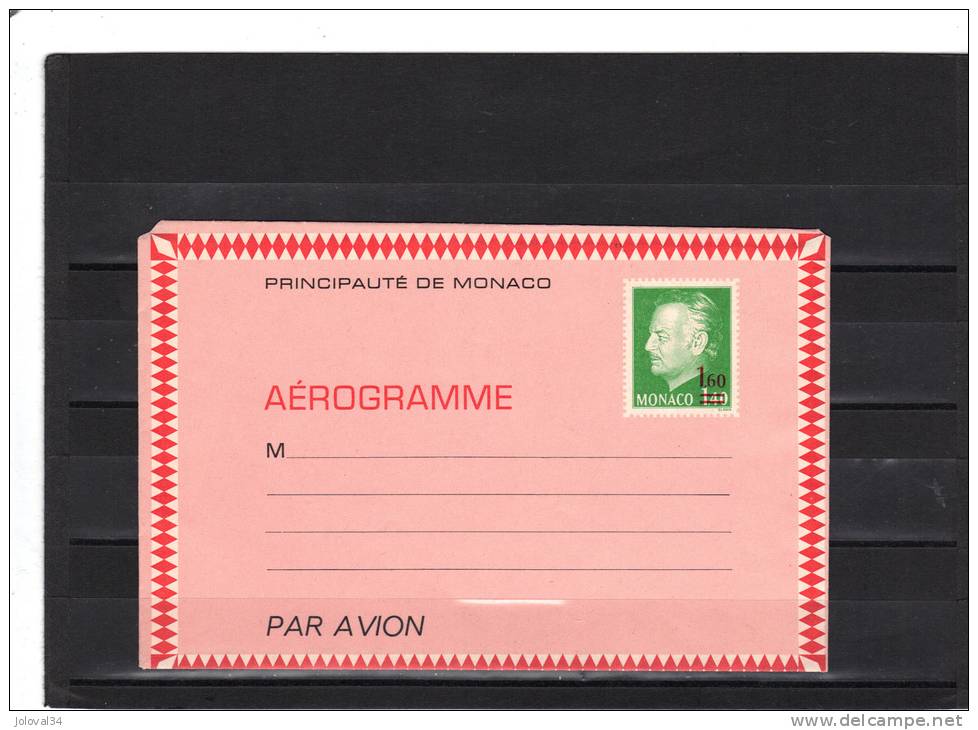 Entier Postal MONACO Aérogramme 1,60 Sur 1,40 Neuf - Entiers Postaux