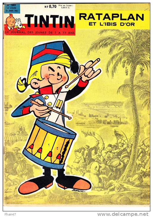 TINTIN JOURNAL 669 1961 Rataplan (tambour), On A Volé La Joconde, Les Robinsons Des Mers Du Sud (film), Panhard AML 245 - Tintin