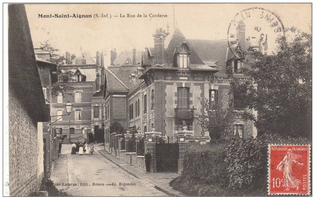 Cpa Mont-Saint-Aignan. La Rue De La Corderie - Mont Saint Aignan