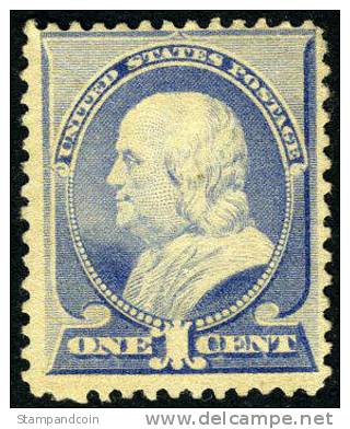 US #212 Mint No Gum 1c Franklin From 1887 - Unused Stamps