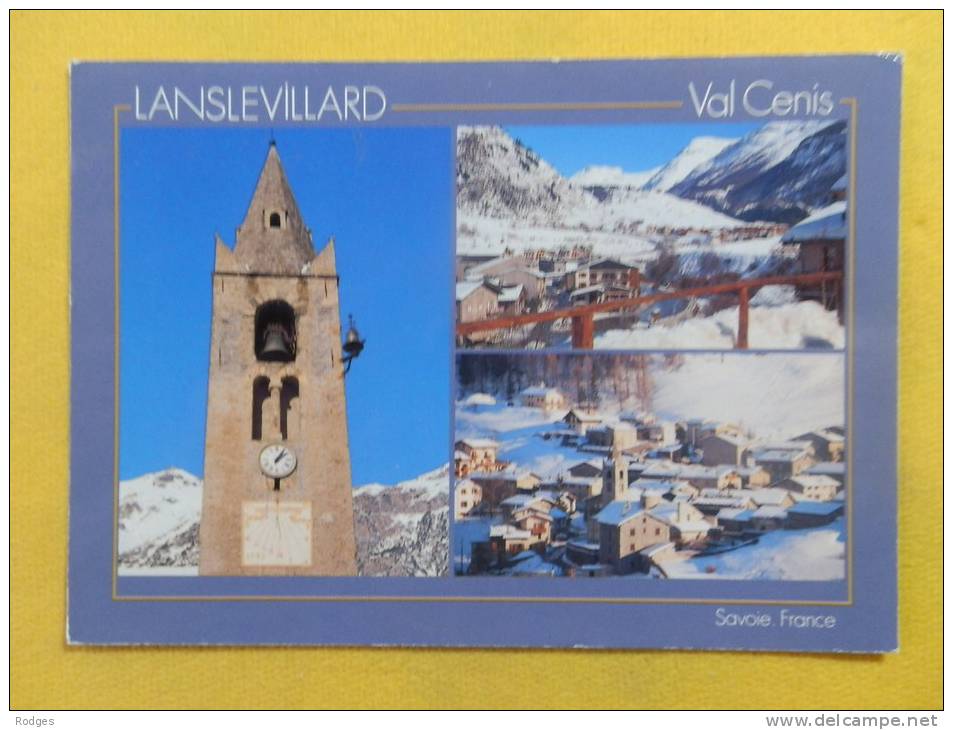 Dep 73 , Cpm   LANSLEVILLARD  , 3 Vues , Près Du Clocher , Le Village (59) - Val Cenis