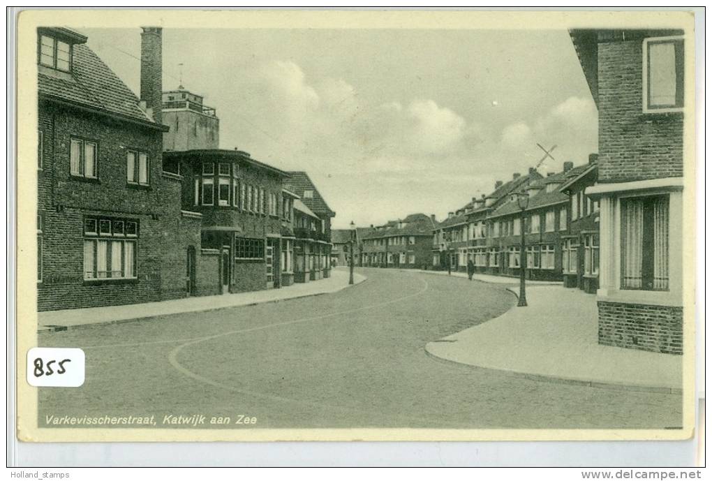 ANSICHTKAART  Uit 1937 Van OUD KATWIJK Aan ZEE - VARKEVISSCHERSTRAAT Naar LEIDEN (855) - Katwijk (aan Zee)