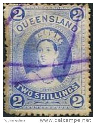 AY0395 Queensland 1882 Queen Victoria USED - Gebraucht