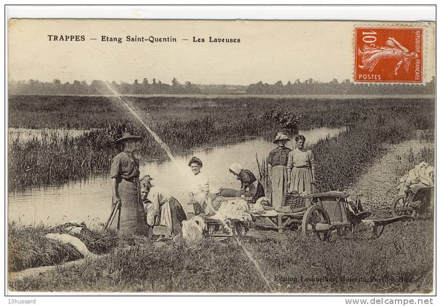 Carte Postale Ancienne Trappes - Etang Saint Quentin. Les Laveuses - Métiers, Lavandières - Trappes