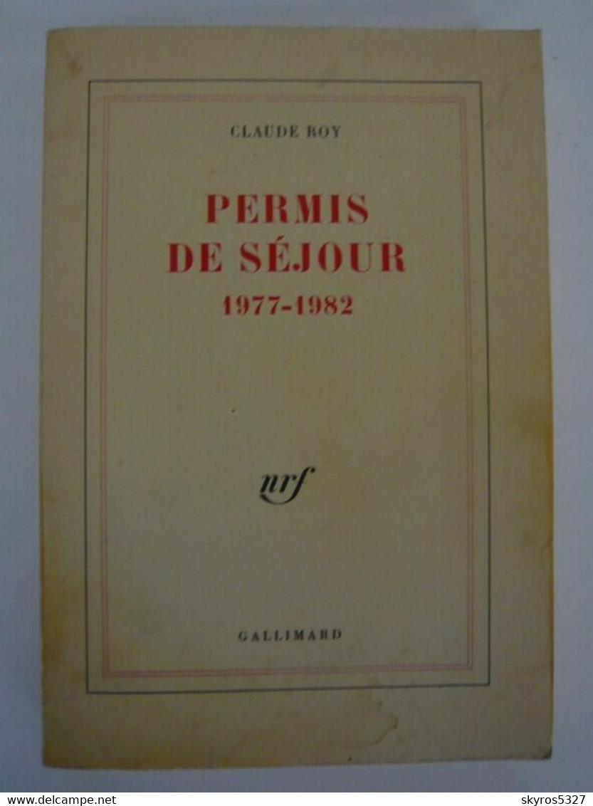 Permis De Séjour 1977-1982 - Franse Schrijvers