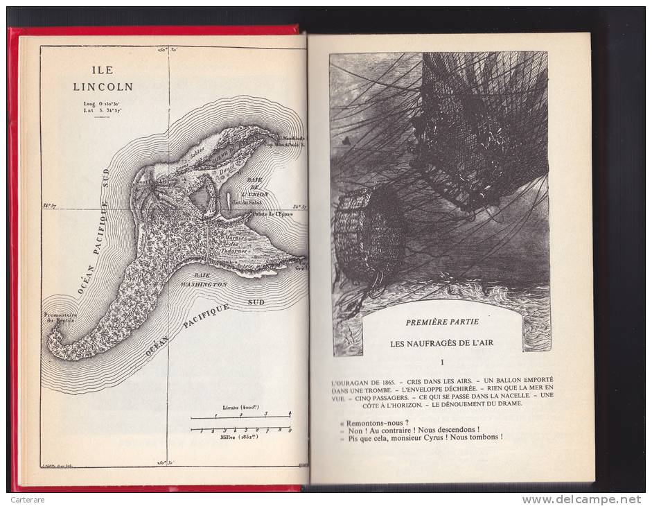 JULES VERNE,L'ILE MYSTERIEUSE,LIVRE,GRANDE OEUVRE,ILLUSTRATION DE L'EDITION ORIGINALE HETZEL,repris Par HACHETTE EN 1977 - Avventura