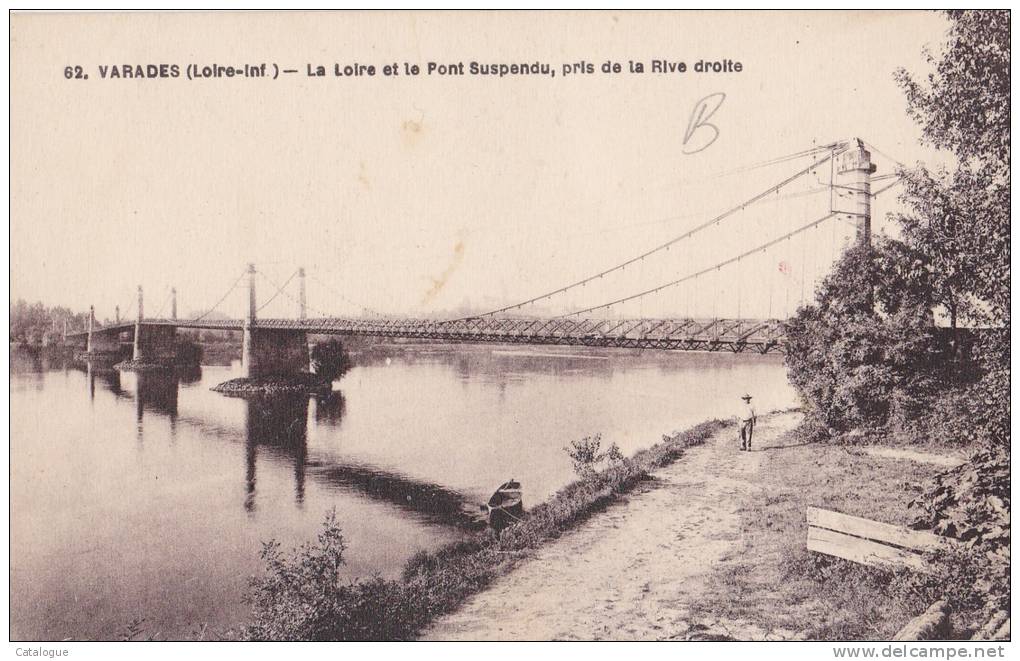 CPA 44 - VARADES - La Loire Et Le Pont Suspendu - Varades