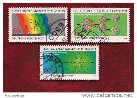 GERMANY 1979 Cancelled Stamp(s) Nobel Prize Winners 1019-1021 - Used Stamps