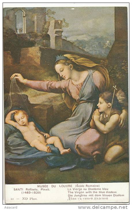 Urbino Raffaelo Santi Born In U. La Vierge Au Diademe Bleu Pianting Collection ND Phot Coul. 21 - Urbino