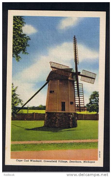 RB 812 - Postcard Cape Cod Windmill Greenfield Village Dearborn Michigan USA - Dearborn