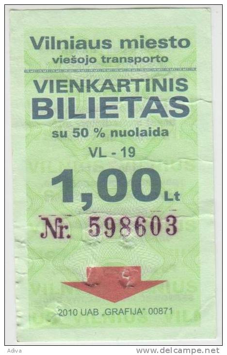 Lithuania Vilnius Trolleybus Tickets At A Discount - Europe