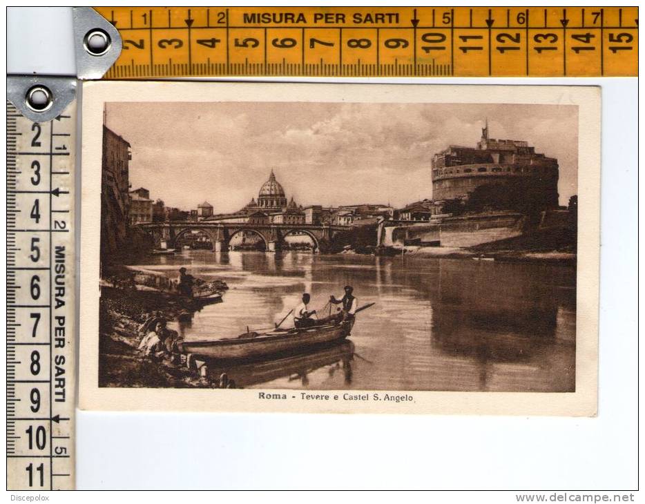 E861 Roma - Tevere E Castel Sant´Angelo - Illustrazione - Old Mini Card / Non Viaggiata - Fiume Tevere