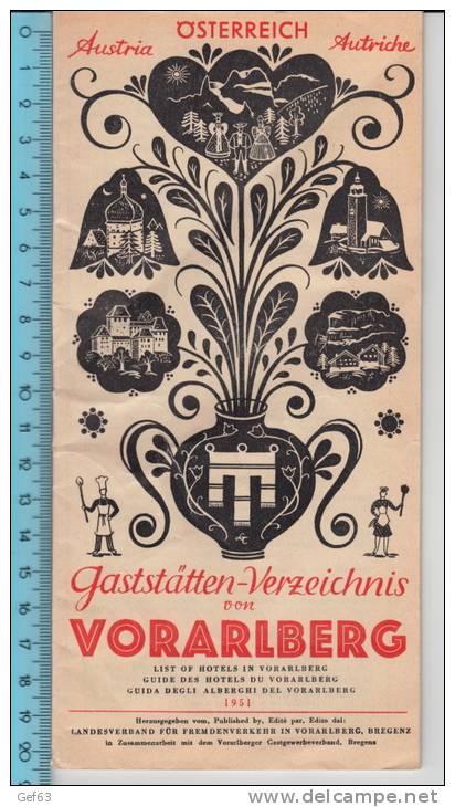 Gaststättenverzeichnis / Gaststätten-Verzeichnis Von Vorarlberg 1951 - Publicidad