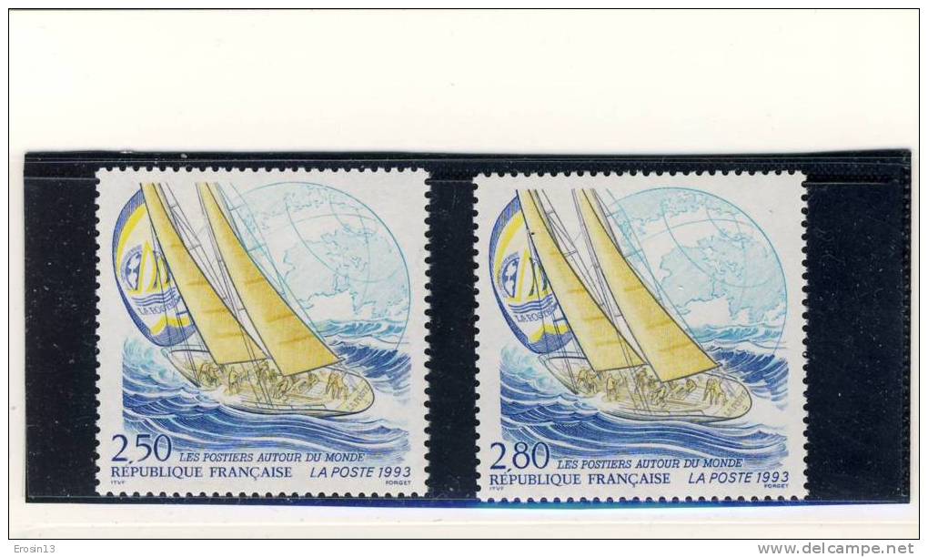 FRANCE - 1993 - N° 2789 Et 2831 - Neuf** : Les Postiers Autour Du Monde Dans La "Whitbread" - Unused Stamps