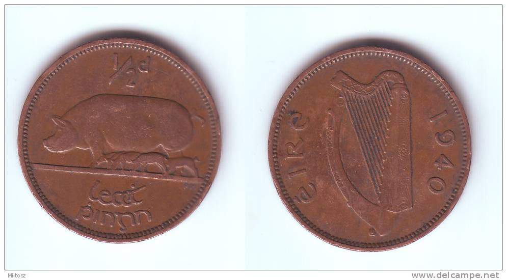 Ireland 1/2 Penny 1940 - Irlande