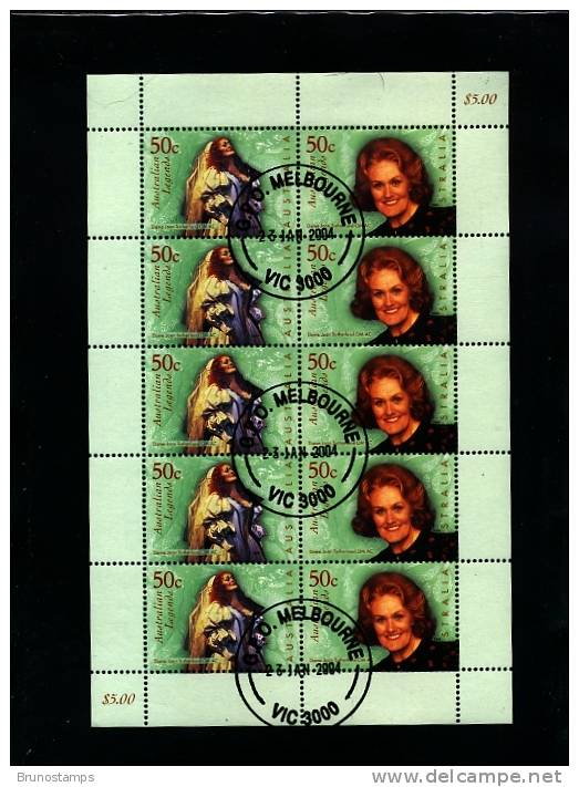 AUSTRALIA - 2004  SUTHERLAND SHEETLET  FINE USED FDI CANCEL - Feuilles, Planches  Et Multiples