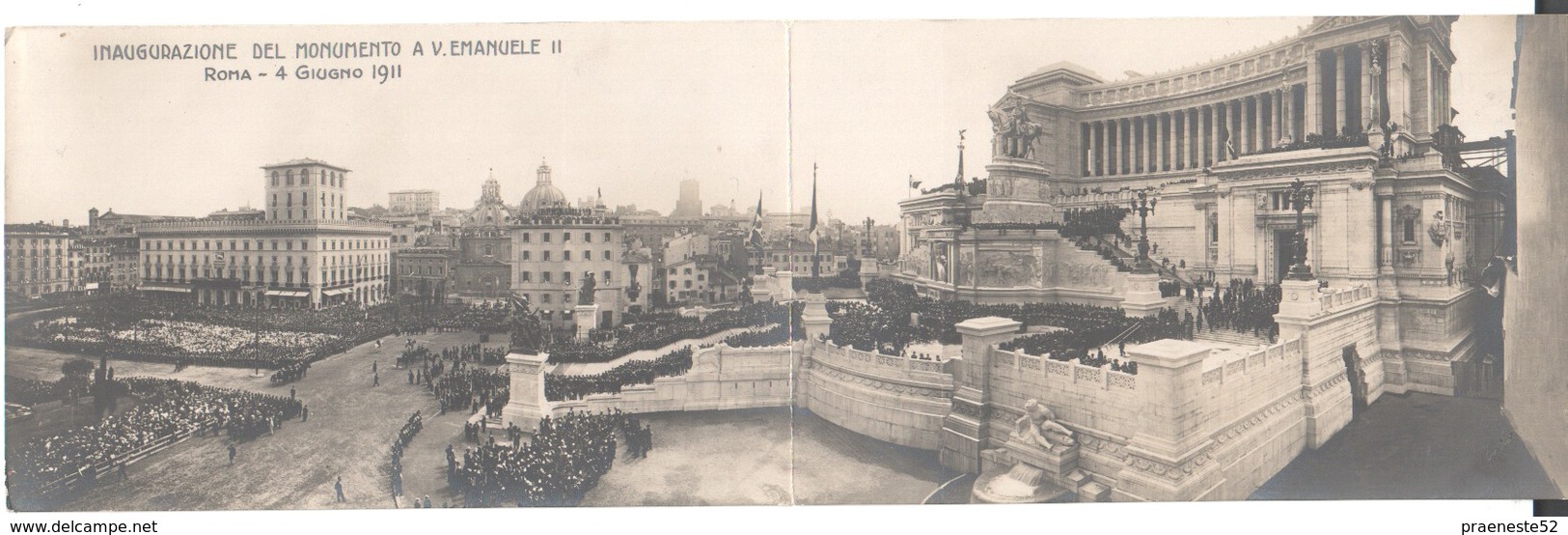 Roma-inaugurazione Del Monumento A Vittorio Emanuele Ii -viaggiata 1912-perfetta---28x9-cartol Di 112 Anni - Altare Della Patria