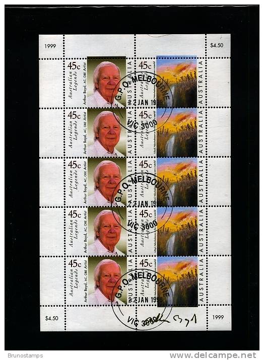 AUSTRALIA - 1999  A. BOYD   SHEETLET  FINE USED  FDI CANCEL - Feuilles, Planches  Et Multiples