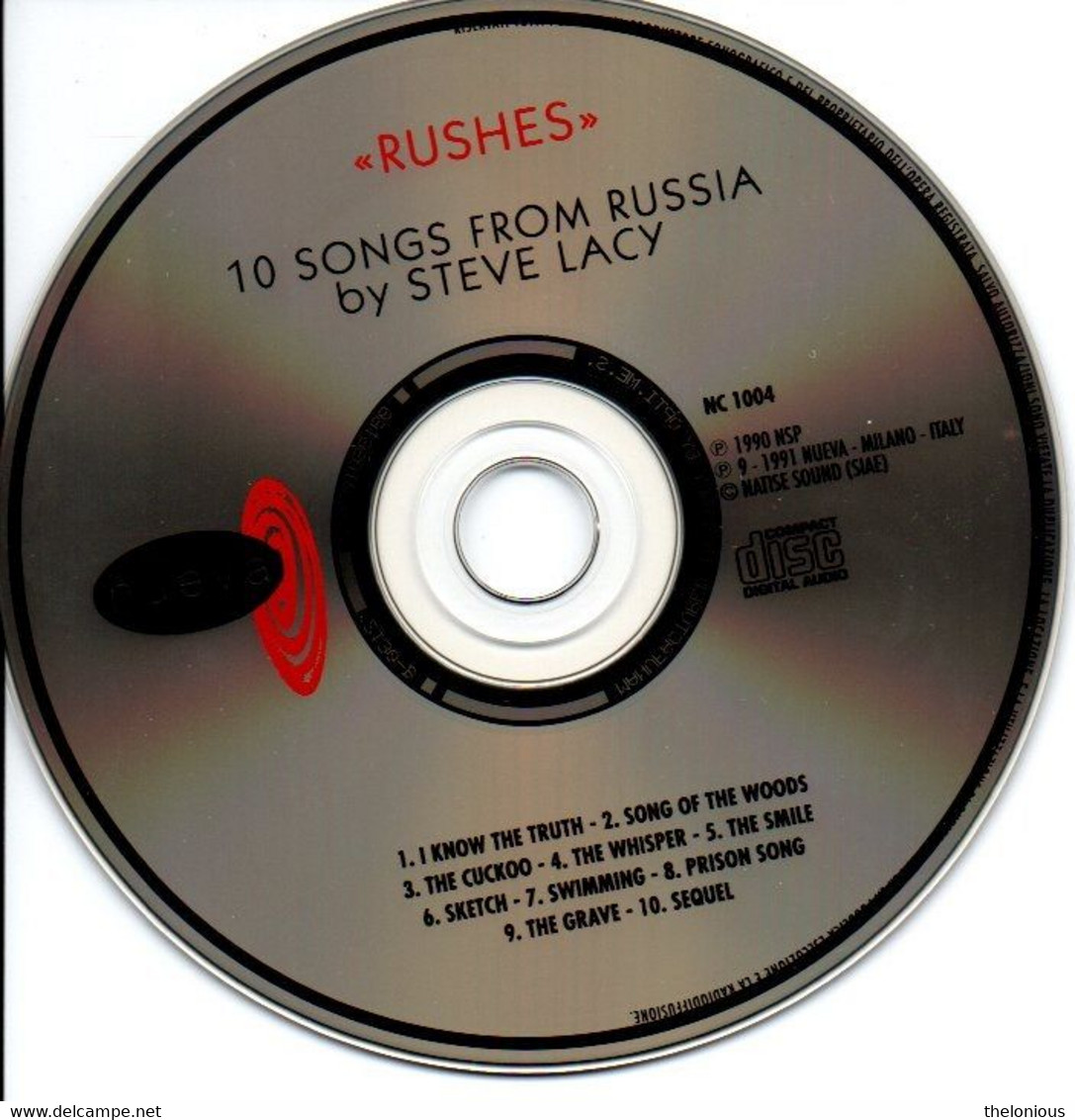 # CD: Steve Lacy – Rushes - 10 Songs From Russia - Nueva NC 1004 - Jazz