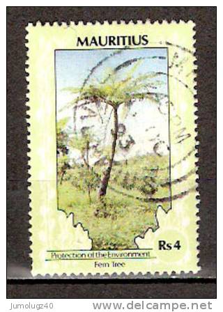 Timbre Maurice 1989 Y&T N°709 Oblitéré. Fern Tree. Rs4. Cote 1.00 € - Maurice (1968-...)