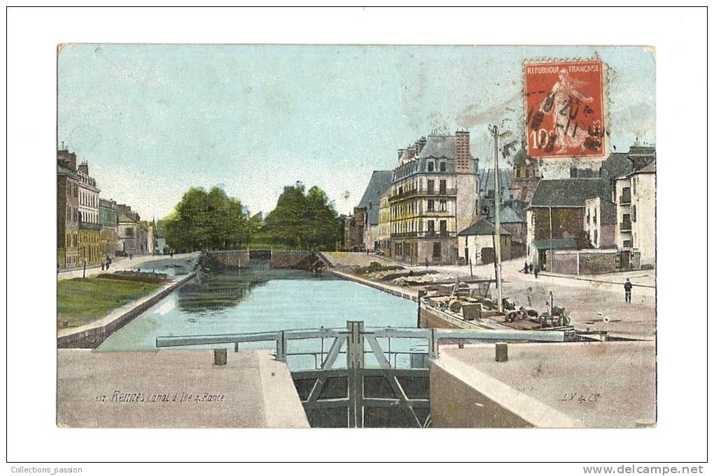 Cp, 35, Rennes, Canal D'Ille Et Rance, Voyagée 1913 - Rennes