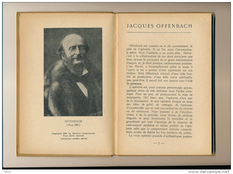 "Une Heure De Musique Avec Offenbach" (1930) Texte De Louis Schneider, Paroles Et Musiques, 60 Pages - M-O