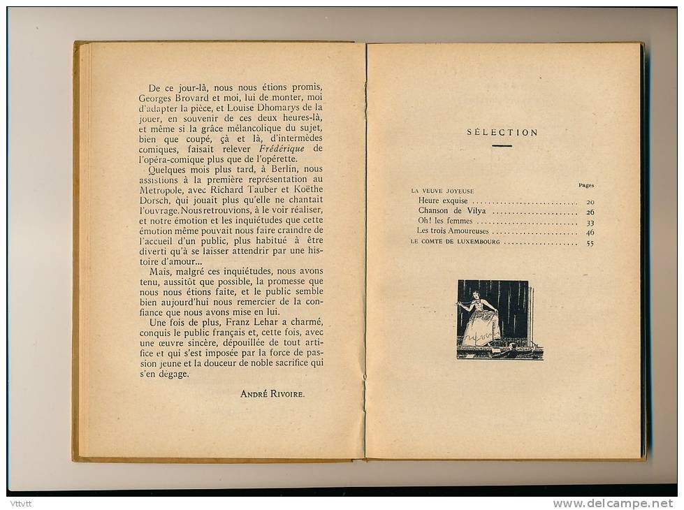 "Une Heure De Musique Avec Franz Lehar" (1930) Texte De André Rivoire, Paroles Et Musiques, 60 Pages - J-L