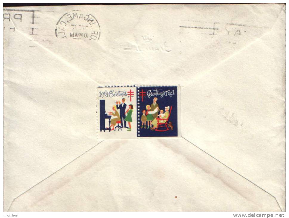 USA-Envelope Circulated In 1967-With A Special Stamp-Pray For Peace And With A Vignette On The Back - 1961-80