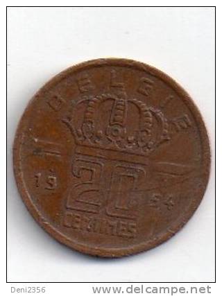 Piece Belge 25 Centimes 1954 - 20 Cent