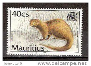 Timbre Maurice 1994 Y&T N°809 (7). Oblitéré. Mangouste. 40Cs. Cote 0.50 € - Mauritius (1968-...)