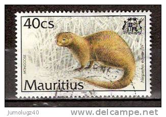 Timbre Maurice 1994 Y&T N°809 (8). Oblitéré. Mangouste. 40Cs. Cote 0.50 € - Mauritius (1968-...)