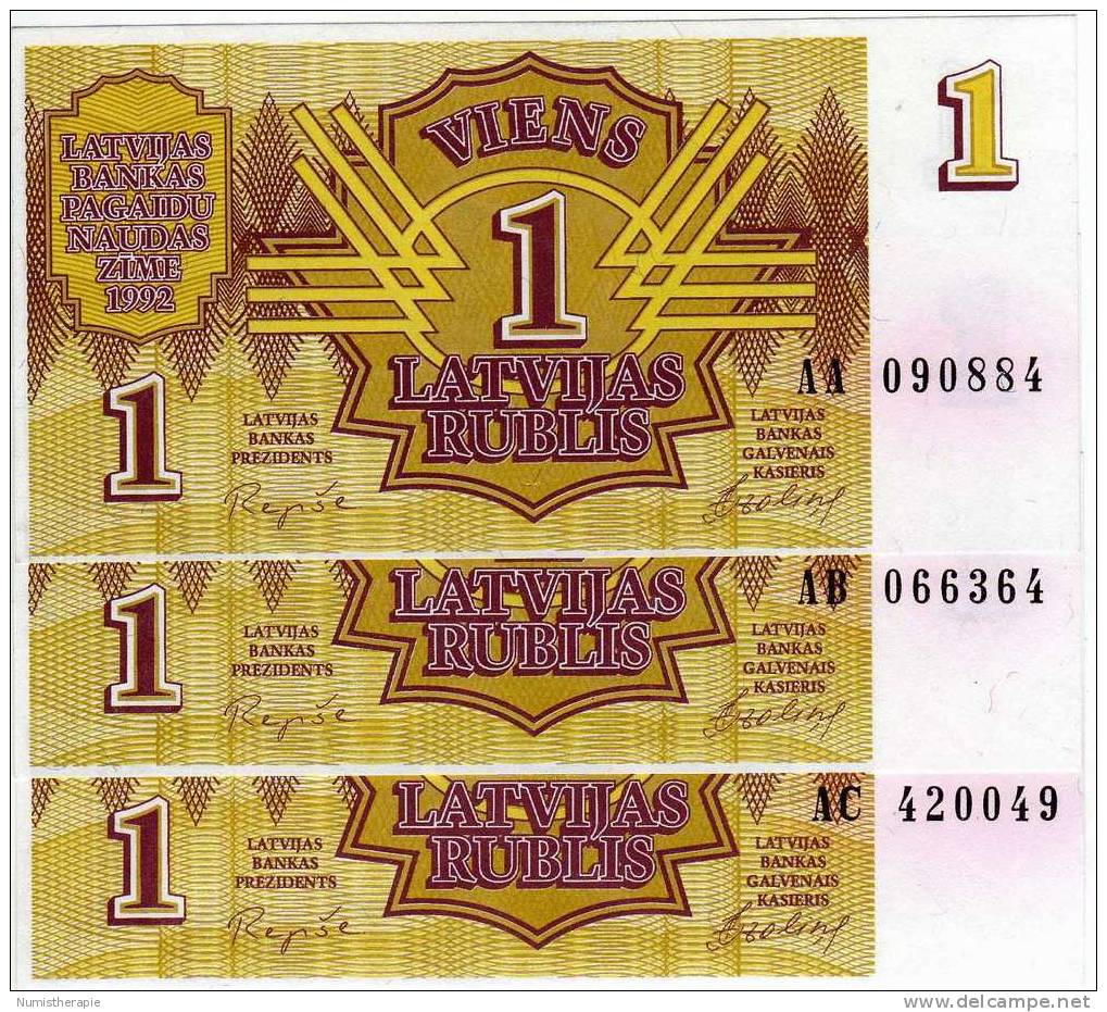 Lettonie Latvia : 1 Rublis 1992 UNC - Lettonie