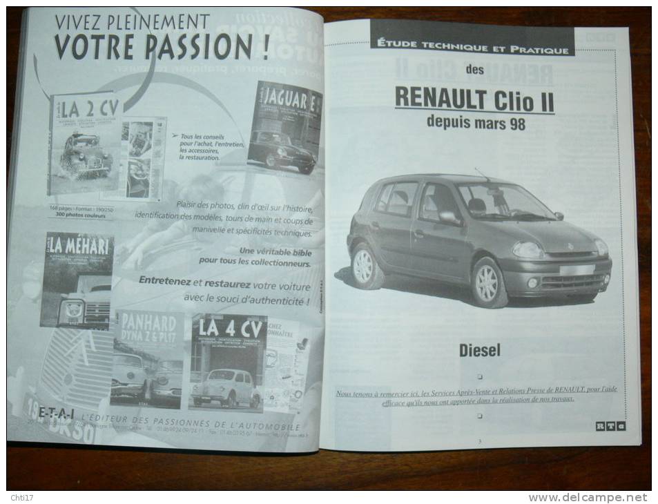 REVUE TECHNIQUE AUTOMOBILE  CLIO II DIESEL 1.9 A INJECTION DIRECTE DEPUIS MARS 98EDITE - Auto