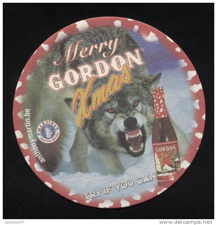 SB Sous Bock Sous Verre Beer Mat GORDON Merry Xmas Christmas Try If You Can Loup - Sous-bocks