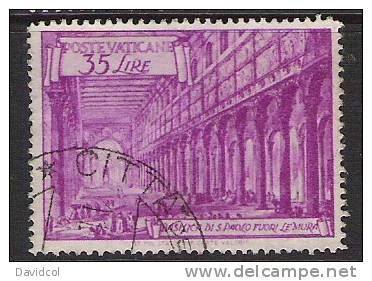 Q273.-. VATICAN  / VATICANO  .-. 1.949 .-. SCOTT  # : 129 .-. USED .- . BASILICA DE ST, PAUL - Used Stamps