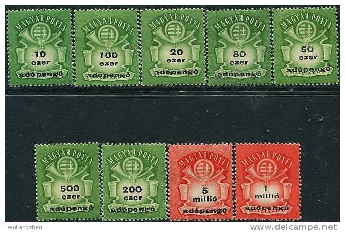 AY0162 Hungary 1946 Horn General Ticket 10v MLH - Gebruikt