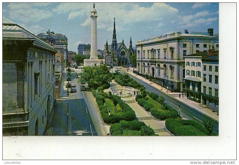 Washington Monument & Mt Vernon Place  BALTIMORE  PRIX FIXE - Baltimore