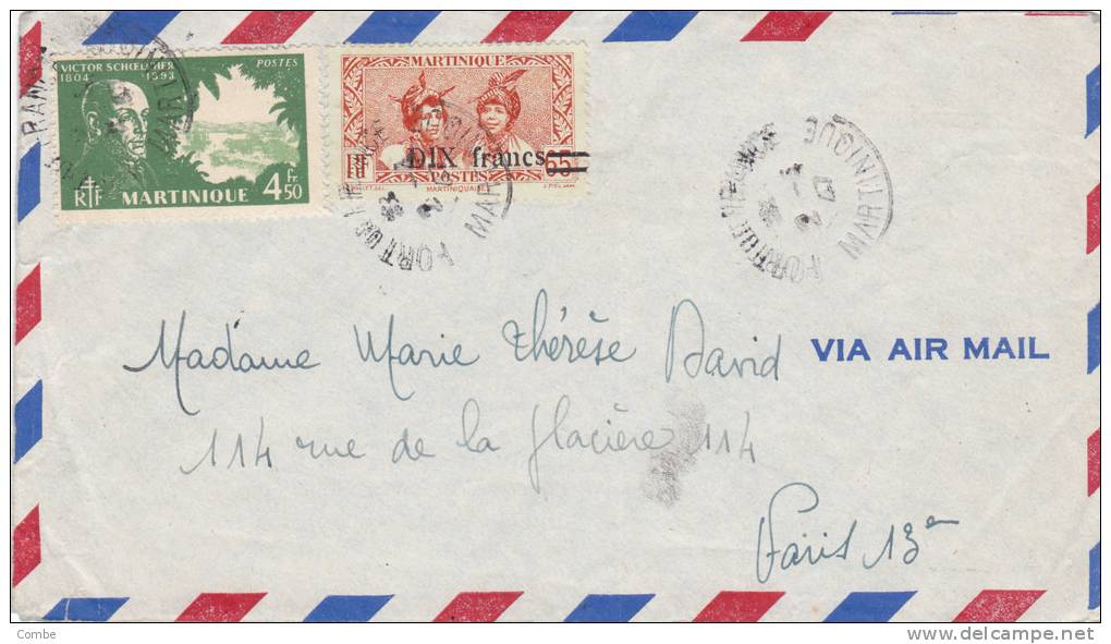 Belle Lettre Martinique 1947 Fort De France Pour Paris/595 - Storia Postale